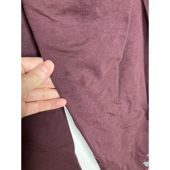 Karyn Seo Lounge Pants Womens Large Maroon Floral Embroidered FLAWED - Picture 8 of 11